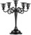 JINGYUAN 5 arms Metal Black Candle Holder 10.6 inch Tall Candelabra Candlestick Wedding Event Candelabra Candle Stand (Black, 5 arms)