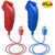Wii Nunchuck Controller,MODESLAB 2 Pack Nunchuck Joystick Gamepad Controller for Wii/Wii U Console (Red+Blue)