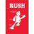 "Rush" Labels/Stickers, Red/White, 500 Labels Per Roll (1 Roll)