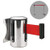 2m or 5m Queue Barrier Belt, Stainless Steel Wall Mount Safety Security Barrier Belt Retractable Red Ribbon for Outdoor Crowd Control and Parks Playground Stanchion Queue