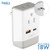 Japan, Philippines Power Plug Adapter Travel QC 3.0 & PD by Ceptics, Safe Dual USB & USB-C - 2 USA Socket Compact & Powerful - USA 3 Pin Polarized to 2 Prong Unpolarized - Type A - AP-6 Fast Charging