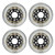 SzBlaZe 88A PU Wear Resist Sliding FSK Inline Roller Skate Replacement Wheels Without Bearings (Pack of 4) 72mm 76mm 80mm For Inline Skate Wave Board Caster Board Street Surf(White, 72mm)