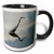 3dRose Blue Heron Reflects - Two Tone Black Mug, 11 oz, Multicolor