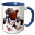 3dRose Teddy Bear - Two Tone Blue Mug, 11 oz, Multicolor