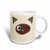 3dRose Cute Winking Cat Siamese Markings Magic Transforming Mug, 11 oz, Black/White