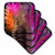 3dRose CST_7695_1 Abstract Pink and Orange by Angelandspot-Soft Coasters, Set of 4