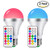 LED Color Changing Light Bulbs DayLight E26 10W RGB Light Bulbs with 21key Remote Control, 60W Incandescent Equivalent, Memory Function, RGB Daylihgt White, Dimmable with Remote, Pack of 2