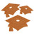 Creative Converting Orange Mortar Board Mini Glitter Cutouts, 12 Count