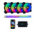 Apevia AC42-RGB Arcane 120mm Silent Addressable RGB Color Changing LED Fan with Remote Control, 16x LEDs & 8X Anti-Vibration Rubber Pads w/ 2 Magnetic Addressable LED Strips (4+2-pk)