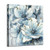 Abstract Flower Wall Art Picture: White & Blue Lily Painting Hand Painted Artwork on Canvas for Office (24'' x 24'' x 1 Panel)