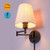 Bedside Wall Mount Light with Dimmable Switch Plug in Wall Sconce Lights Fabric Shade Swing Arm Wall Lamps Perfect for Bedroom Living Room Reading Room and Hotel.