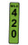 Applicable Pun Lime Green Mile Marker 420-17 Inches Tall by 4 Inches Wide Black Aluminum Sign