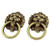 uxcell Lion Head Antique Style Drawer Ring Pull Handle Knob 2 Pcs Bronze Tone