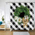 AOKDEER Magnolia Wreath Buffalo Check Plaid Shower Curtain, Waterproof Floral Black and White Shower Curtain Polyester Fabric Plaid Bathroom Curtains Decor with Hooks, 72 x 72 Inches