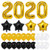 Worldoor 2020 Balloons Graduation New Year- Gold, 2020 Foil Mylar Number - Graduation Party Supplies 2020 - Graduation Decorations - Gold Black White Balloons for New Years Eve Party Supplies 2020