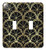 3dRose lsp_212491_2 Art Deco Pattern Black and Gold Double Toggle Switch, Multicolor