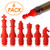 Wine Stopper, Silicone Wine Bottle Stoppers, Set of 6 (Red)