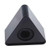 Aysekone Portable Black ABS Injection Molding Triangular Cube Shaped Interview Mic Microphone Logo Flag Station