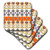 3dRose CST_165803_3 Aztec Andes Tribal Geometric Pattern Red and Orange Ceramic Tile Coasters, Set of 4