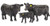 Little Buster Toys Black Angus Family Set - Angus Cow, Bull, and Calf; 1/16th Scale