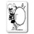 3dRose lsp_46619_1 Black N White Drummer with Drum Single Toggle Switch