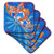 3dRose CST_35018_2 Blue & Orange Mosaic Soft Coaster (Set of 8)