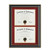 ELSKER&HOME Double Document/Photo Wood Frame-Made for Certificates&Diploma for Two 8.5x11 Inch with Mat and 13.5x20 Inch Without Mat for Documents Certificates (Double Mat, RED Mat with Golden Rim)