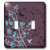3dRose lsp_78449_2 Bright Blue Cherry Blossoms with Hummingbirds Against A Purple Background Double Toggle Switch