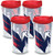 Tervis 1105321 NHL Washington Capitals Colossal Tumbler with Wrap and Red Lid 4 Pack 16oz, Clear