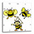 3dRose DPP_57748_1 Bumble Bee Party Wall Clock, 10 by 10-Inch