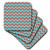 3dRose CST_128582_2 Chevron Pattern Aqua Blue and Orange Zigzag Soft Coasters, Set of 8