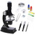 IQ Toys Microscope Science Discovery Exploration Kit for Kids- Up to 900X Magnification, 14 Piece Set with LED Light, Plastic Slides, 2 Sample Specimen and More