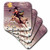 3dRose CST_42888_4 Chimney Sweeper on Flying Pig 'Vintage' Ceramic Tile Coasters, Set of 8