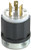 Leviton 2331 20 Amp, 277 Volt, NEMA L7-20P, 2P, 3W, Locking Plug, Industrial Grade, Grounding - Black-White