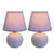 Simple Designs LT2008-PRP-2PK Mini Ceramic Globe Table Lamp 2 Pack Set, Purple