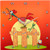 3dRose DPP_55559_1 Crowing Rooster on Orange Background Wall Clock, 10 by 10-Inch