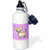 3dRose wb_28478_1"Cute Cream Tan Longhaired Chihuahua Purple with Pawprints" Sports Water Bottle, 21 oz, White
