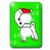 3dRose lsp_13818_6 Cute Bichon Frise Green Paw Background with Santa Hat 2 Plug Outlet Cover