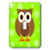 3dRose lsp_6311_1 Cute Brown Owl on Bright Green Background Single Toggle Switch, Multicolor