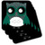 3dRose CST_61034_4 Cute Deep Blue and Green Polka Dots Owl Ceramic Tile Coasters, Set of 8