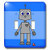 3dRose LLC lsp_10842_2 Cute Robot Blue Background Double Toggle Switch