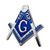 Symbolic Square & Compass Masonic Car Emblem Silver & Blue Auto Decal