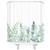 qianliansheji Fabric Shower Curtain Curtains with Hooks Green Eucalyptus Watercolor Floral Pattern Botanical Artistic Border Botany Bouquet Branch Christmas Clip 70"X70"Decorative Bathroom