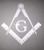 Masonic Series Freemason Compass Square Decal Sticker | Reflective White | 2pack | 2" X 2" | Vinyl Decal
