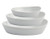 Denmark White Porcelain Chip Resistant Scratch Resistant Commercial Grade Serveware, 3 Piece Oval Serving Bowl Set