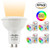 GU10 Color Changing LED Bulbs 3W Spotlight RGB Lights Bulb Dimmable by 21 Keys Remote Control RGB + Warm White 2700K 20W Halogen Bulbs Equivalent Mood Lighting for Home Decoration (4 Pack)