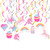Unicorn Party Decorations 30 Hanging Swirl - Rainbow Unicorn Birthday Party Supplies by HuiRan