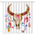 Bull Skull Shower Curtain Colorful Feather Watercolor Flower Creative Bathroom Curtains Decor Polyester Fabric Quick Drying 70x70 Inches Include Hooks