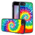 LEALIN iPhone 7 Case,iPhone 8 Case, Rainbow Tie Dye Pattern Antiskid Handle Black TPU Phone Case for iPhone 7,iPhone 8 Cover