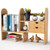 Tribesigns Bamboo Desktop Bookshelf Counter Top Bookcase Adjustable with 2 Drawers, Desk Storage Organizer Display Shelf Rack for Office Supplies, Kitchen,Bathroom, Makeup (Natural)